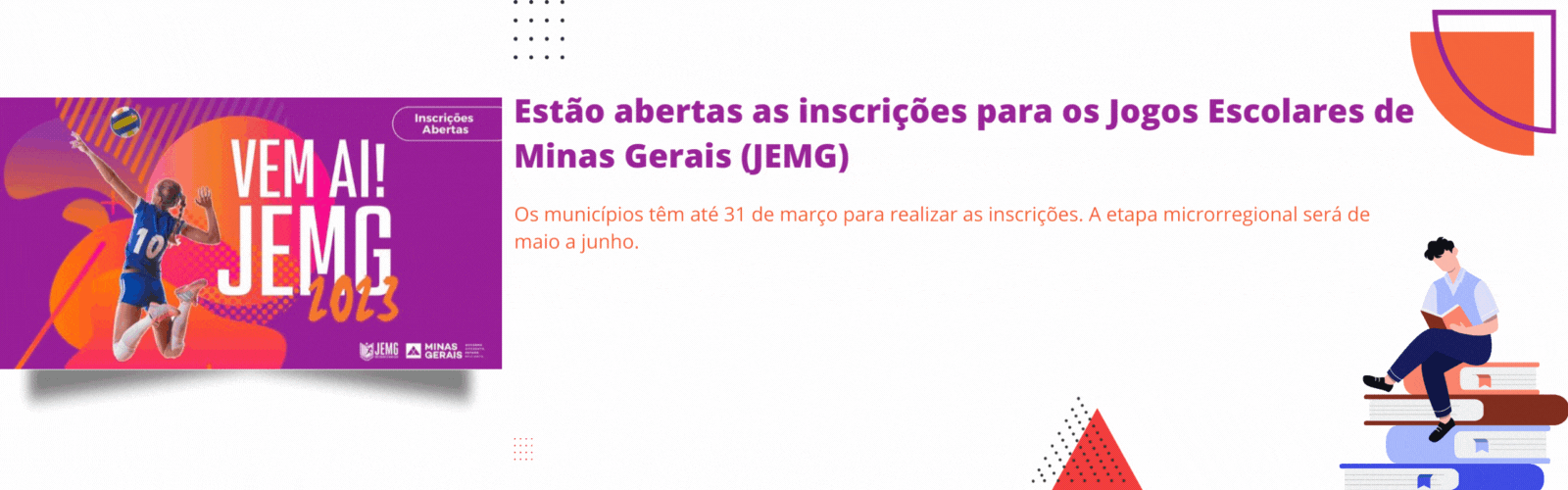 JEMG/2023: etapa microrregional em Patos de Minas começa no dia 5 de junho,  com 103 jogos previstos - Tridimensional Web Rádio