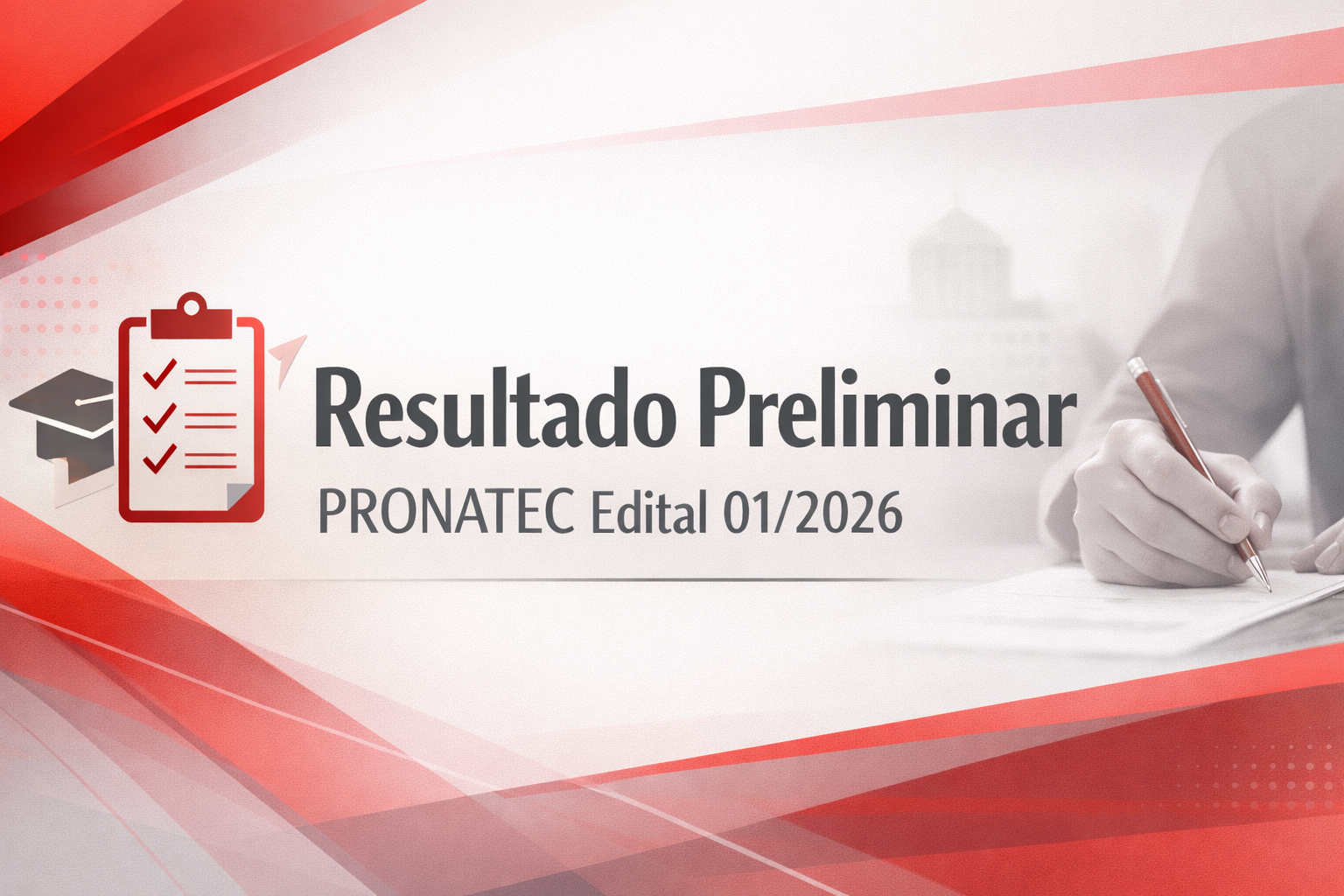 RESULTADO PRELIMINAR – PRONATEC – EDITAL 01/2026